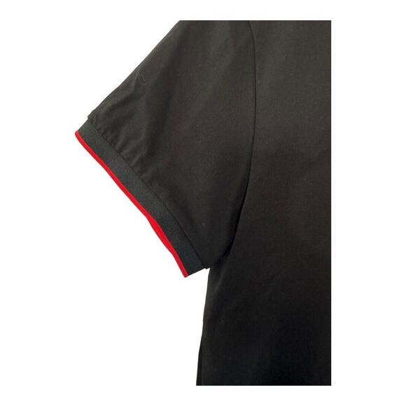 Scott James‎ England Mens Medium Stretch Short Sleeve T-Shirt Black/Red V Neck - Picture 2 of 6